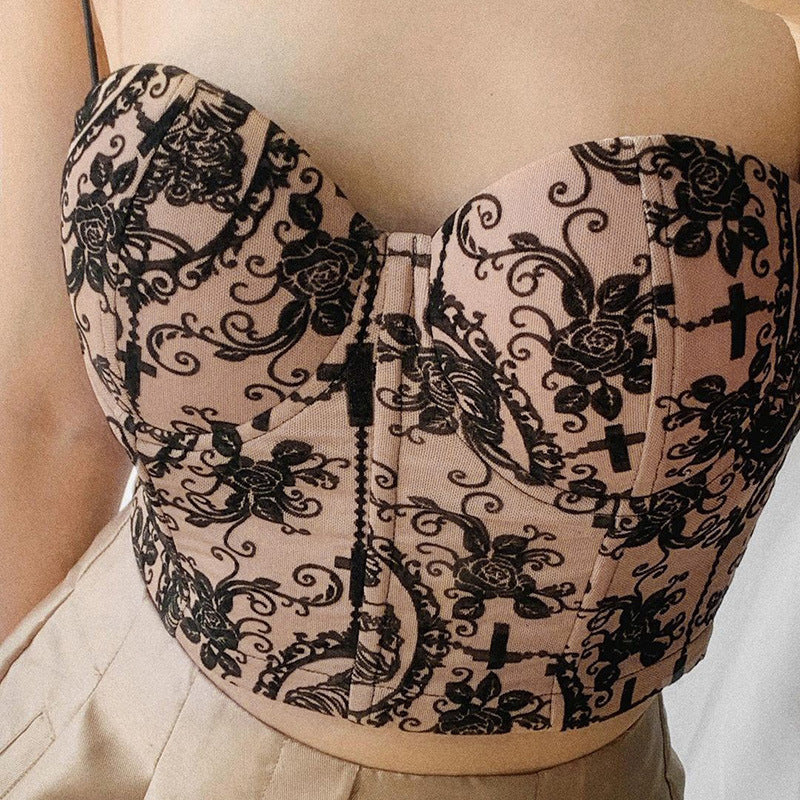 Embroidered Pattern Short Camisole