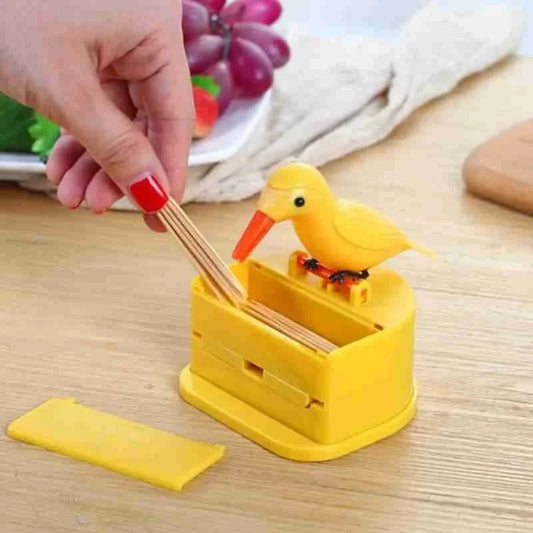 1Pc New Small Bird Toothpick Container Automatic Toothpick Dispenser Toothpick Holder Home Decoration Kitchen Accessories