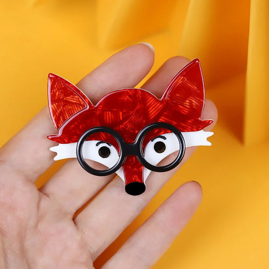 handmade fashion acrylic animal brooch cartoon fox pins jewelry accessories