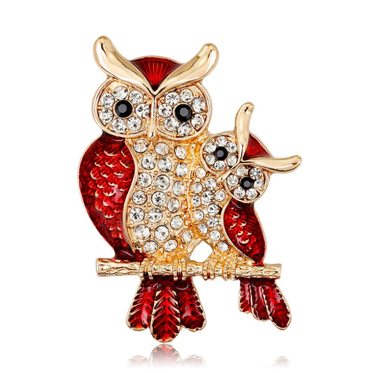 Lovely Owl Brooches For Women Korean Trendy Rhinestone Jewelri Brooch Bird Animal Pin Badg Clothes Decorative Pins Corsage Gifts
