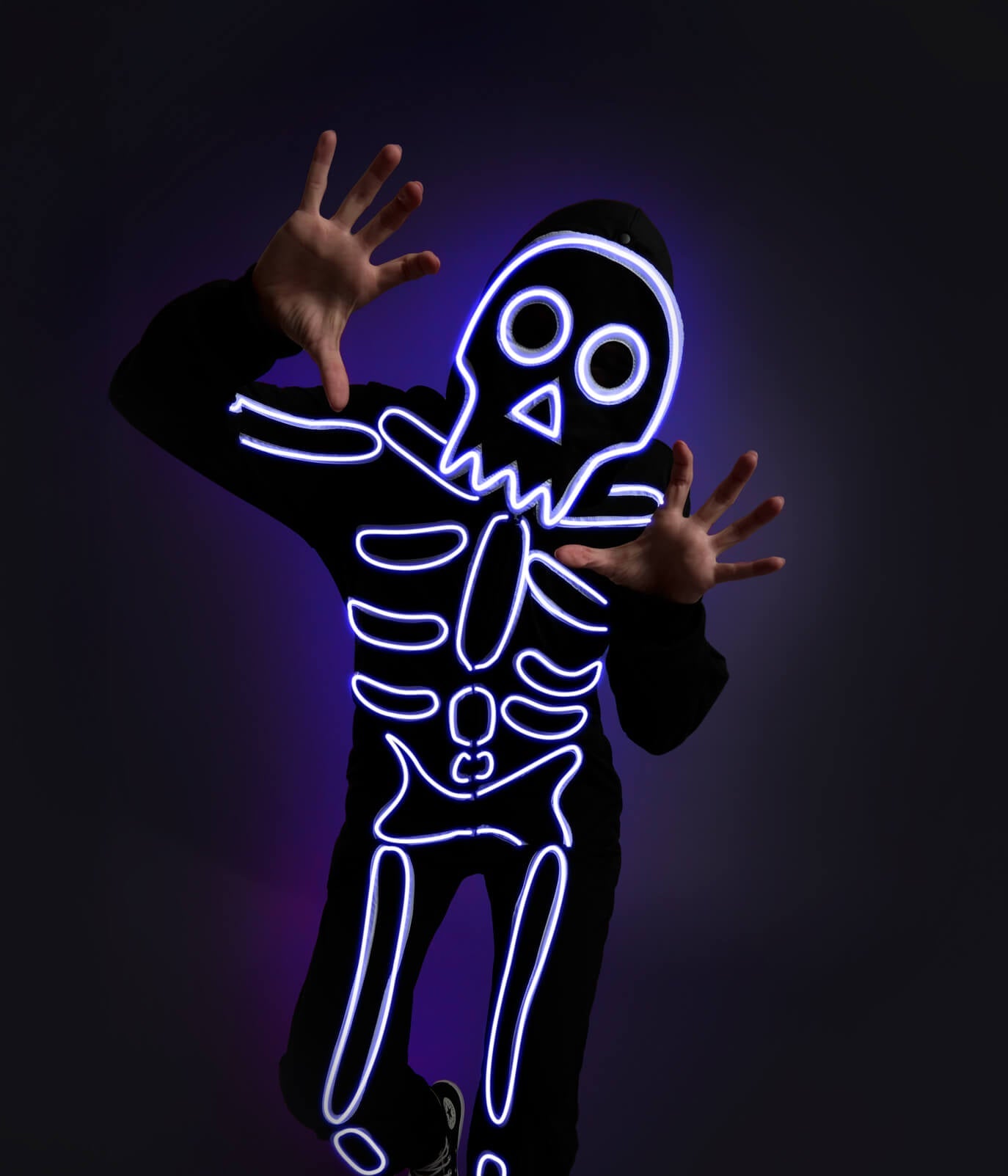 Women's Neon LED Light Up Skeleton Costume