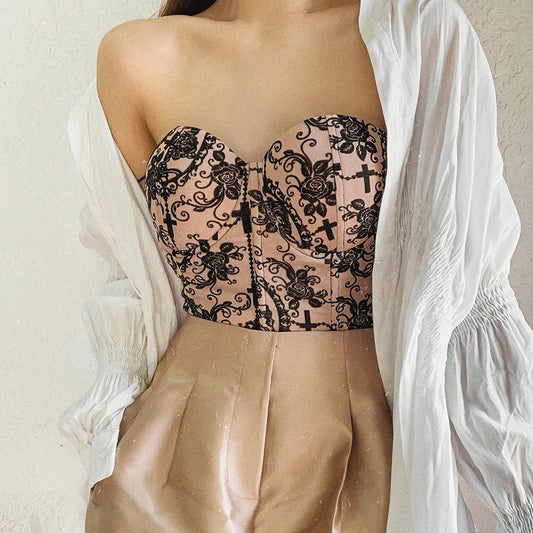 Embroidered Pattern Short Camisole