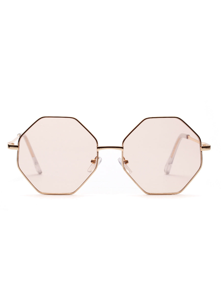 Diamond Polygon Color Clear Lens Sunglasses