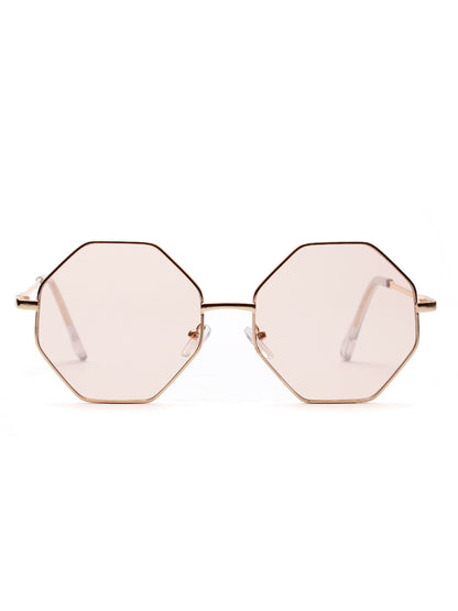 Diamond Polygon Color Clear Lens Sunglasses