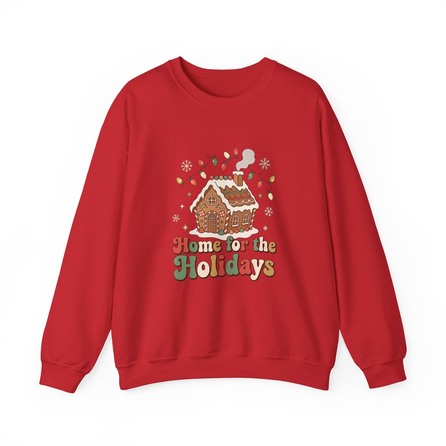 Holiday Gingerbread Sweatshirt — "Home for the Holidays" Crewneck