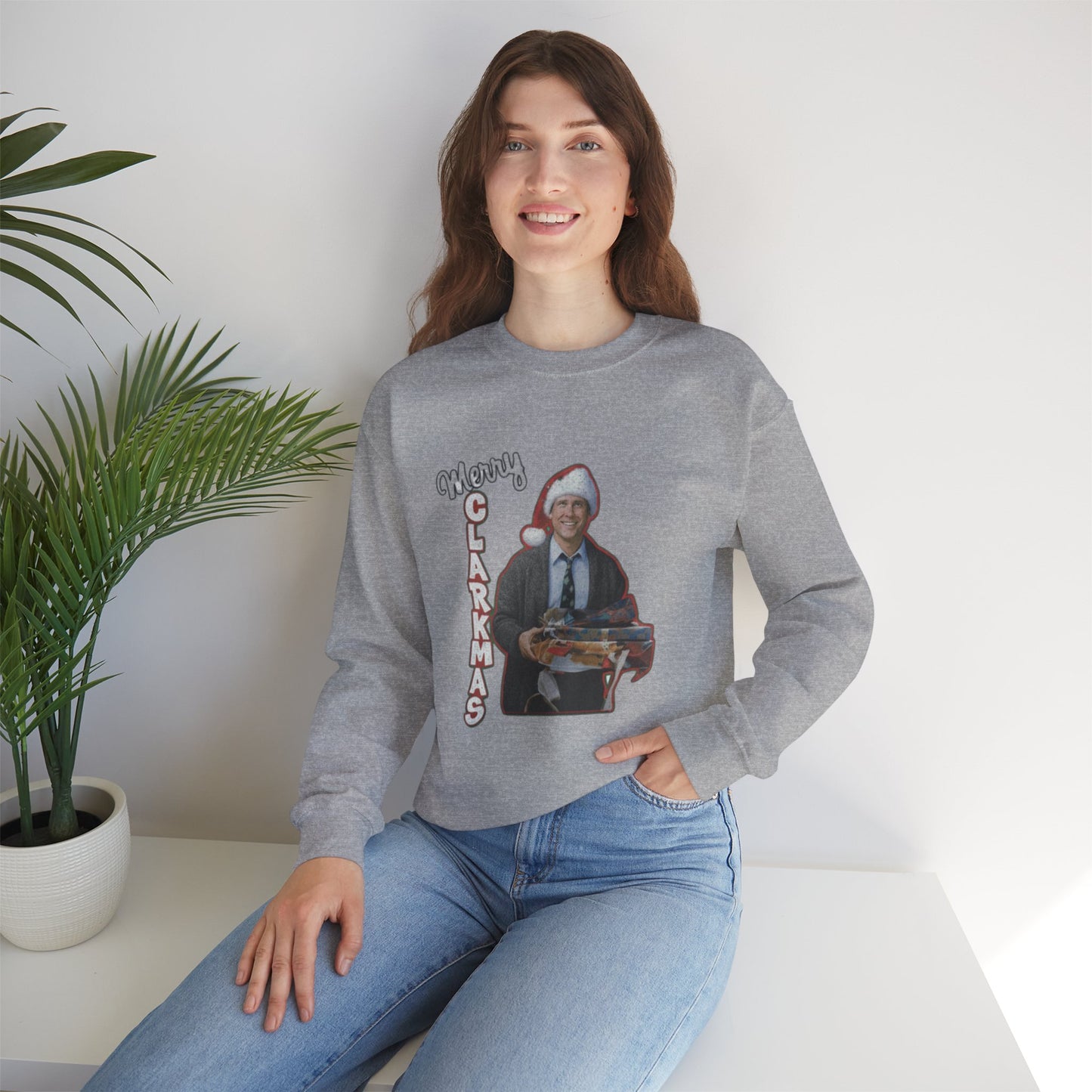 Christmas Crewneck Sweatshirt — 'Merry Clarkmas' Holiday Graphic