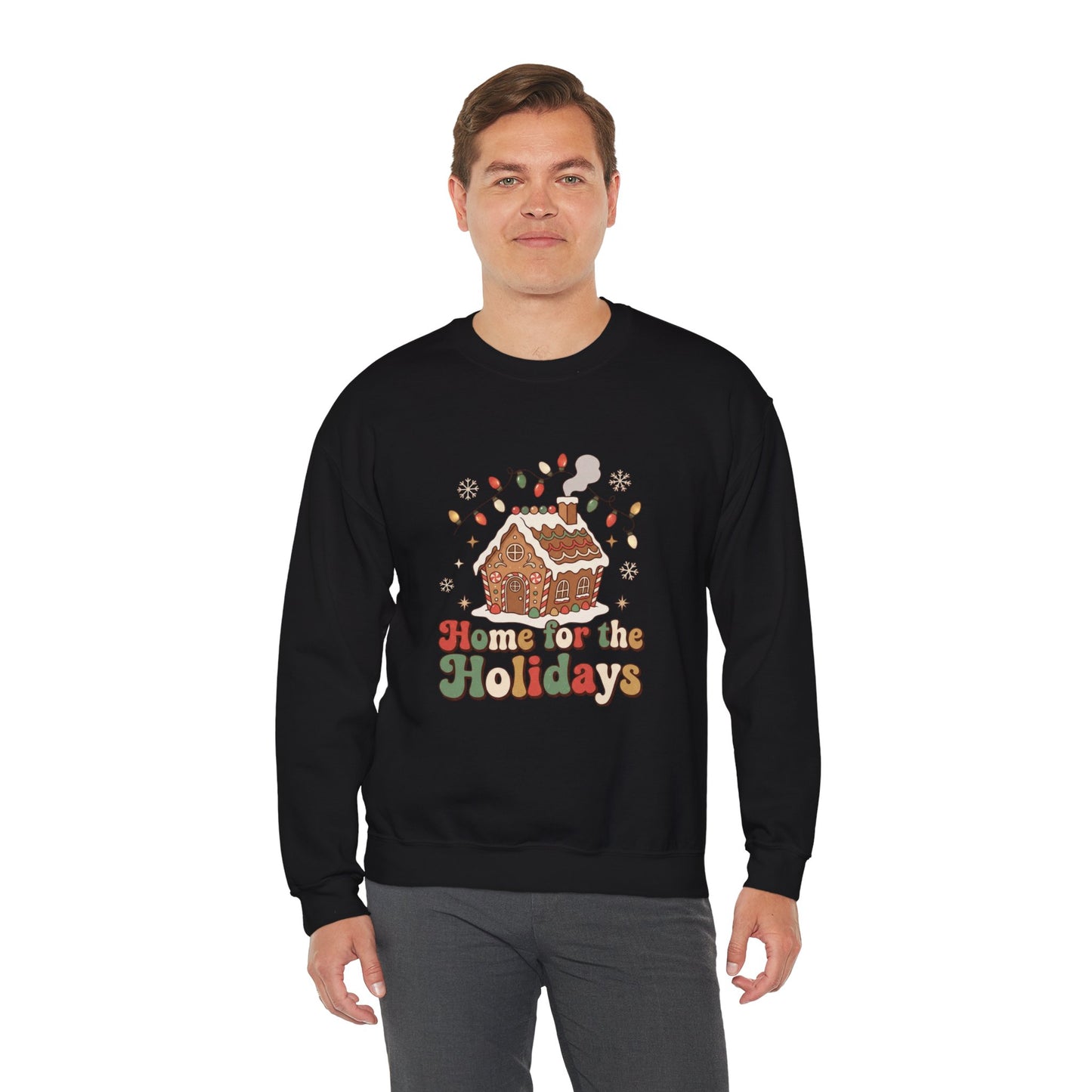 Holiday Gingerbread Sweatshirt — "Home for the Holidays" Crewneck