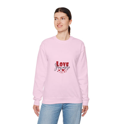 "Love You More" Romantic Sweatshirt Cute Heart Valentine Holiday Pullover Gift