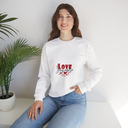 "Love You More" Romantic Sweatshirt Cute Heart Valentine Holiday Pullover Gift