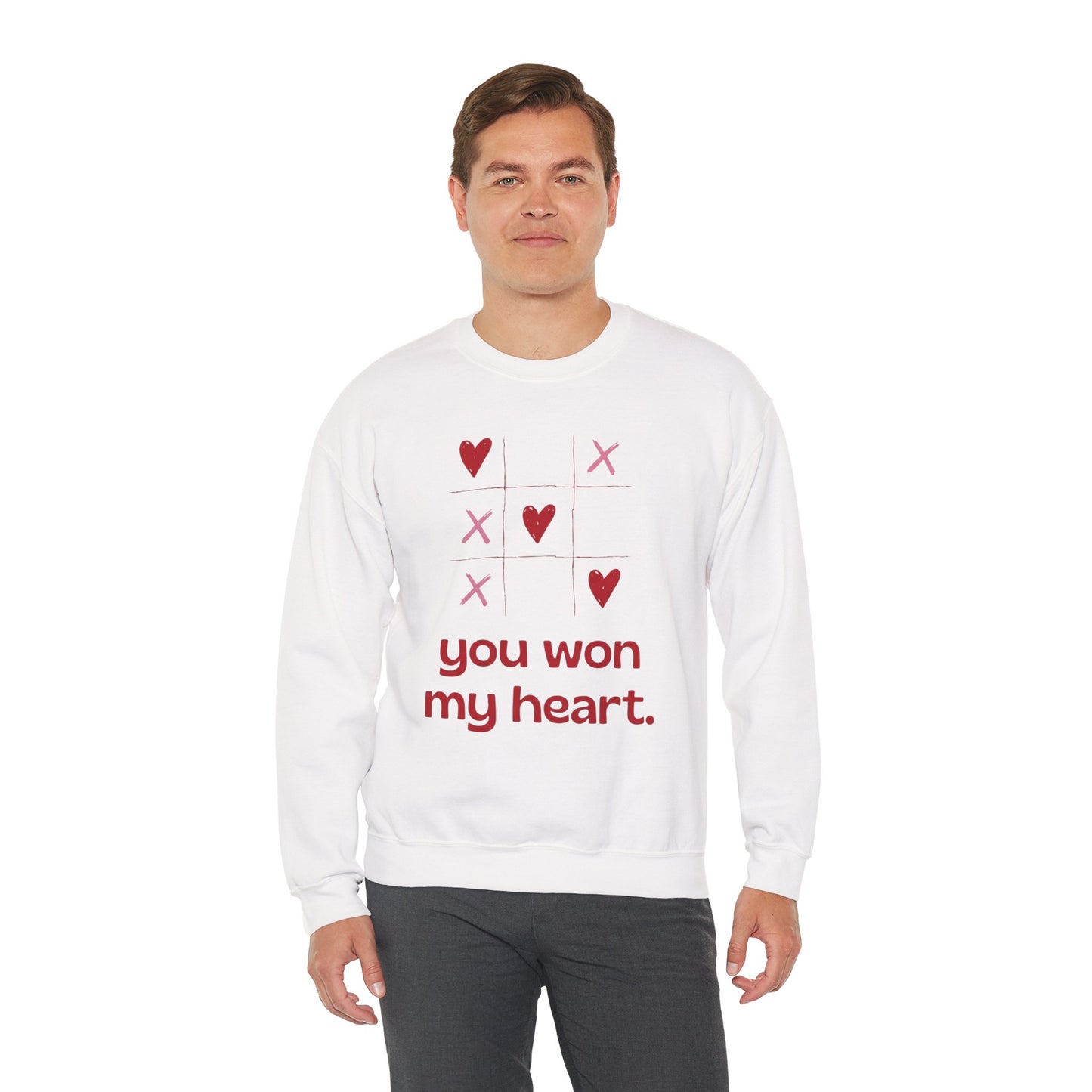 "You Won My Heart" Tic Tac Toe Sweatshirt – Cute Valentine Holiday Pullover Gift