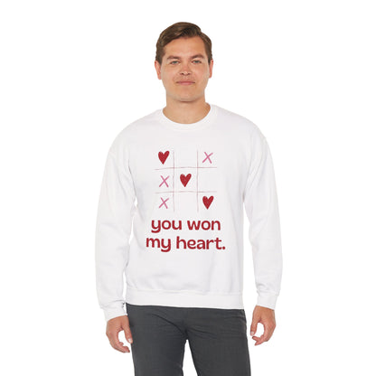 "You Won My Heart" Tic Tac Toe Sweatshirt – Cute Valentine Holiday Pullover Gift