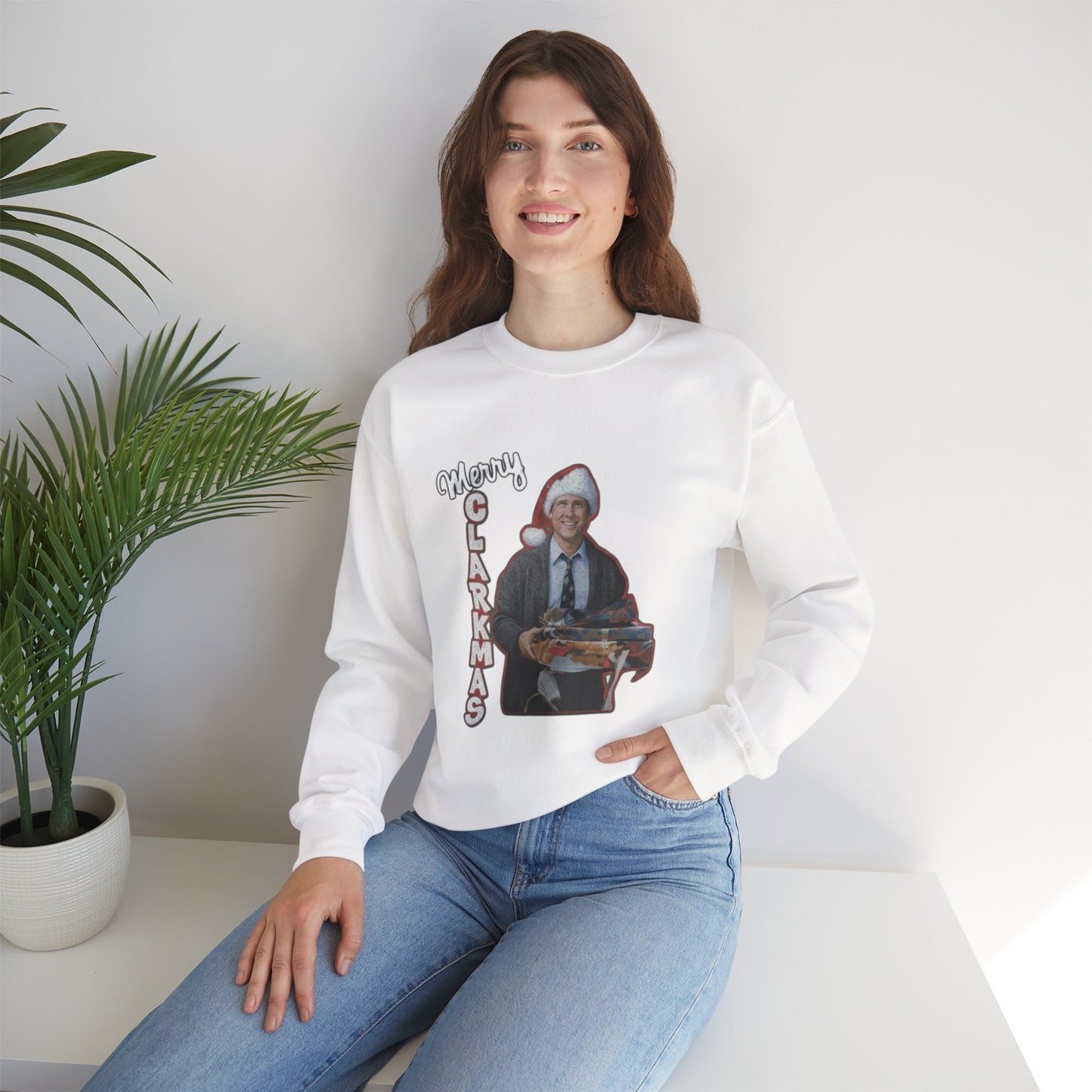 Christmas Crewneck Sweatshirt — 'Merry Clarkmas' Holiday Graphic