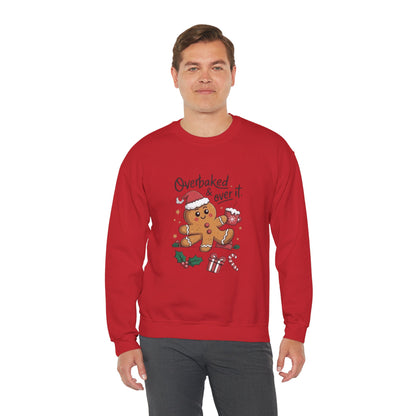 Gingerbread 'Overbaked & Over It' Holiday Crewneck Sweatshirt