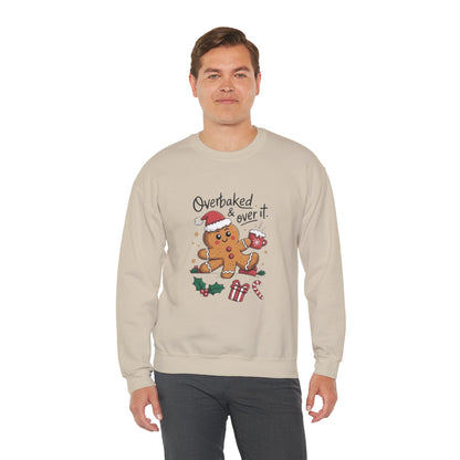 Gingerbread 'Overbaked & Over It' Holiday Crewneck Sweatshirt