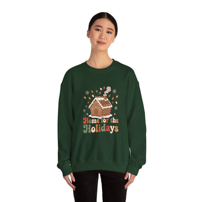 Holiday Gingerbread Sweatshirt — "Home for the Holidays" Crewneck
