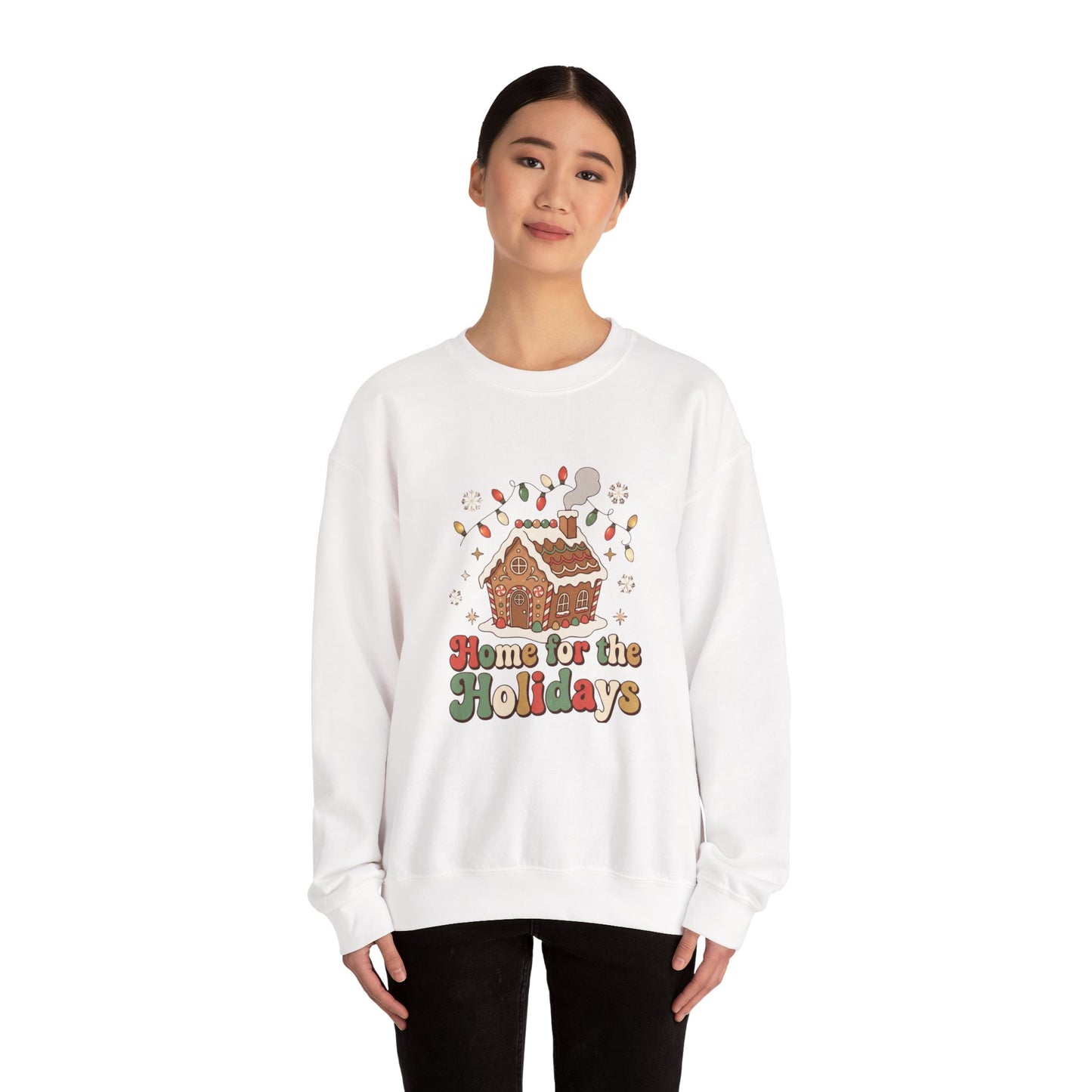 Holiday Gingerbread Sweatshirt — "Home for the Holidays" Crewneck