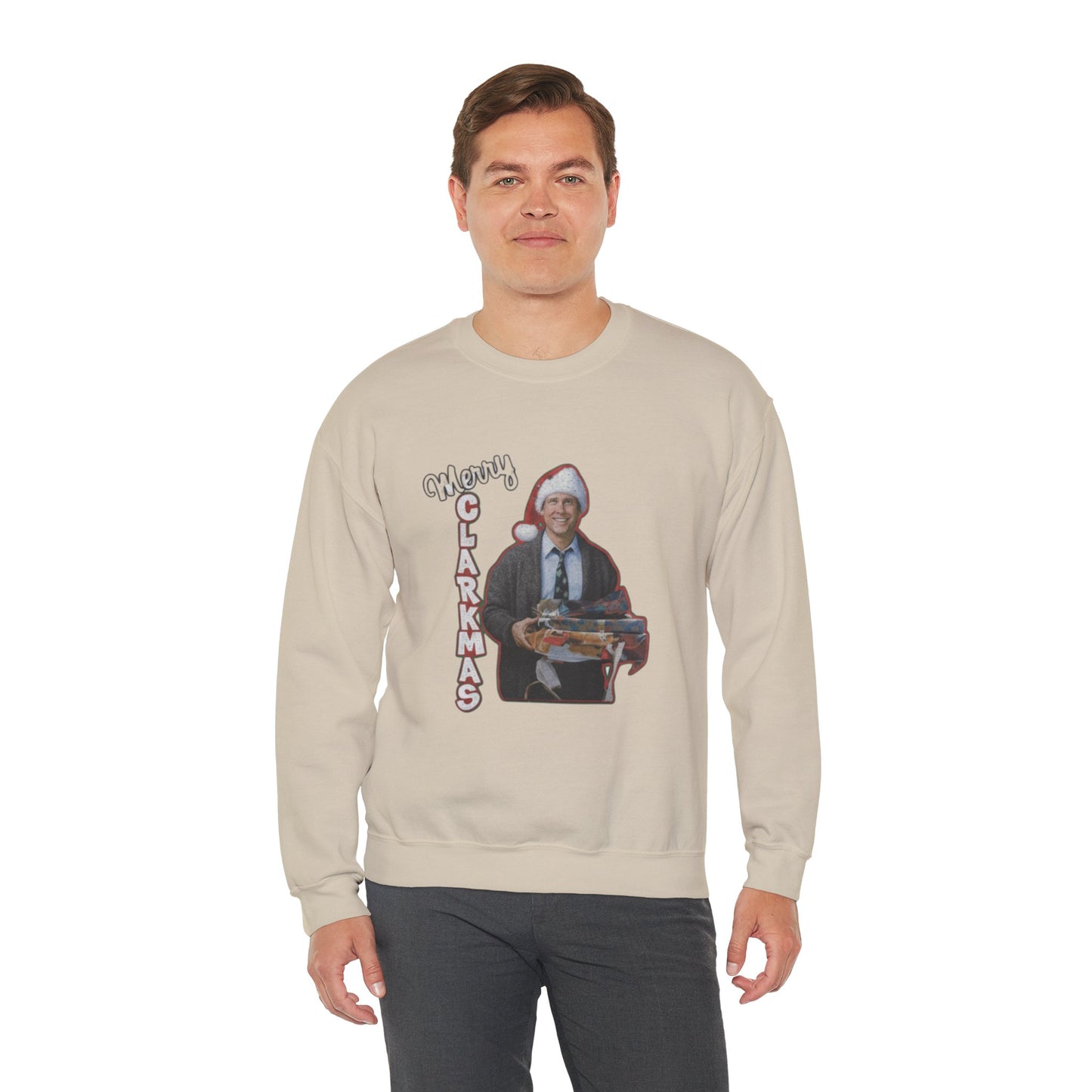 Christmas Crewneck Sweatshirt — 'Merry Clarkmas' Holiday Graphic
