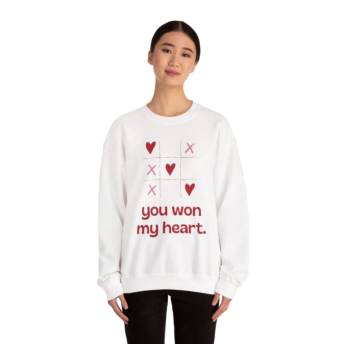 "You Won My Heart" Tic Tac Toe Sweatshirt – Cute Valentine Holiday Pullover Gift