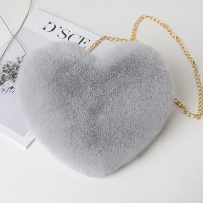 Plush love shoulder bag