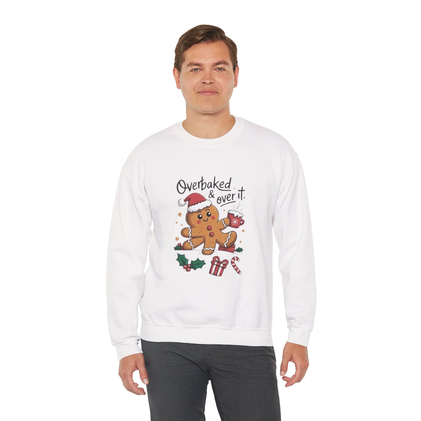 Gingerbread 'Overbaked & Over It' Holiday Crewneck Sweatshirt