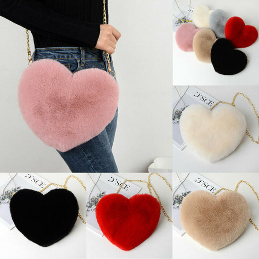 Plush love shoulder bag