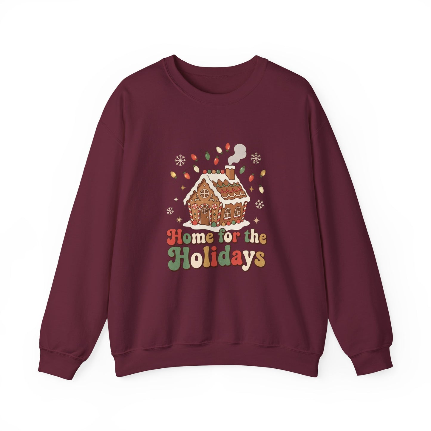 Holiday Gingerbread Sweatshirt — "Home for the Holidays" Crewneck