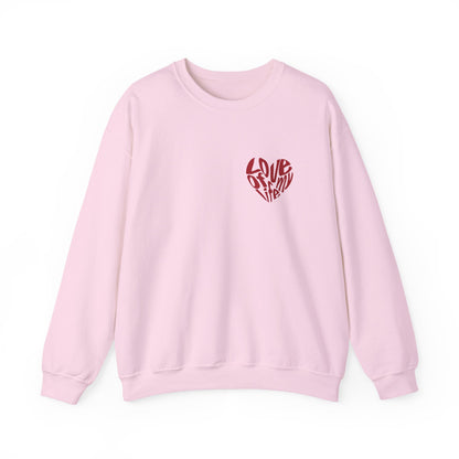 "Love of My Life" Couple Sweatshirt Small Red Heart Graphic Valentine Gift Top