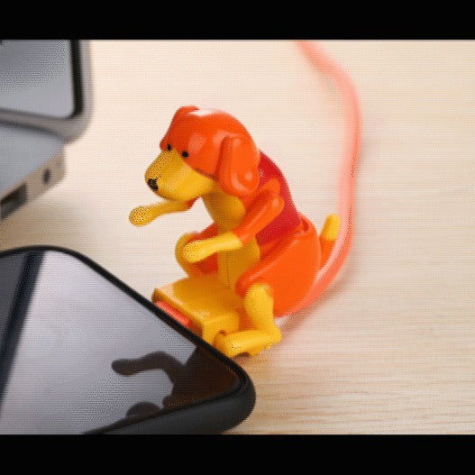 Cartoon Rogue Dog And Puppy Data Cable