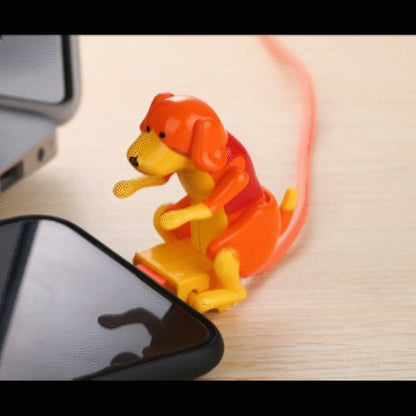 Cartoon Rogue Dog And Puppy Data Cable