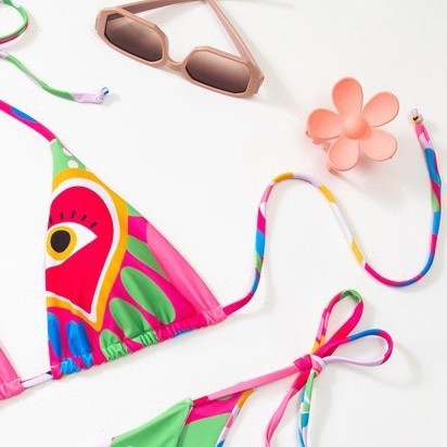 Women's Fashion Bandage Split Bikini