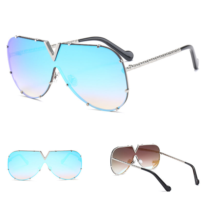 Sunglasses men women frameless rive personality glasses