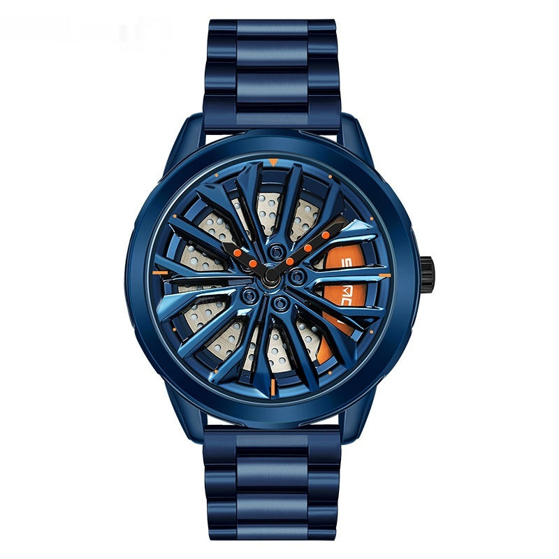 Men's Fashion Wheel Series Good Luck Comes Watch Trendy Unique Casual
