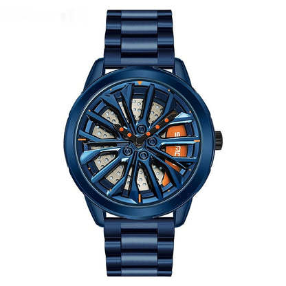 Men's Fashion Wheel Series Good Luck Comes Watch Trendy Unique Casual
