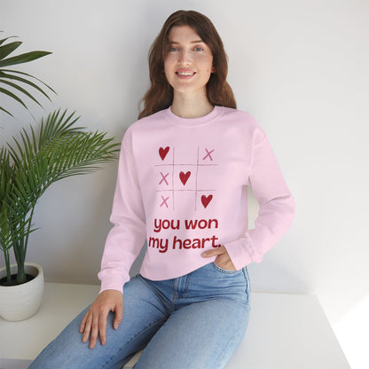"You Won My Heart" Tic Tac Toe Sweatshirt – Cute Valentine Holiday Pullover Gift