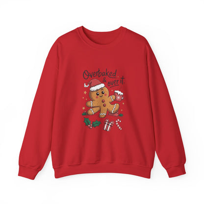 Gingerbread 'Overbaked & Over It' Holiday Crewneck Sweatshirt