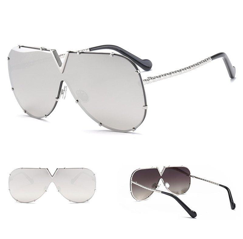 Sunglasses men women frameless rive personality glasses