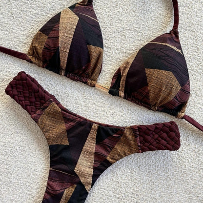 Braid Rope Print Bikini For Women