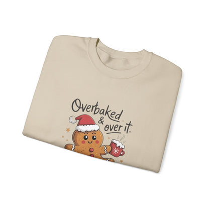 Gingerbread 'Overbaked & Over It' Holiday Crewneck Sweatshirt