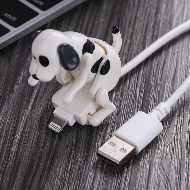 Cartoon Rogue Dog And Puppy Data Cable