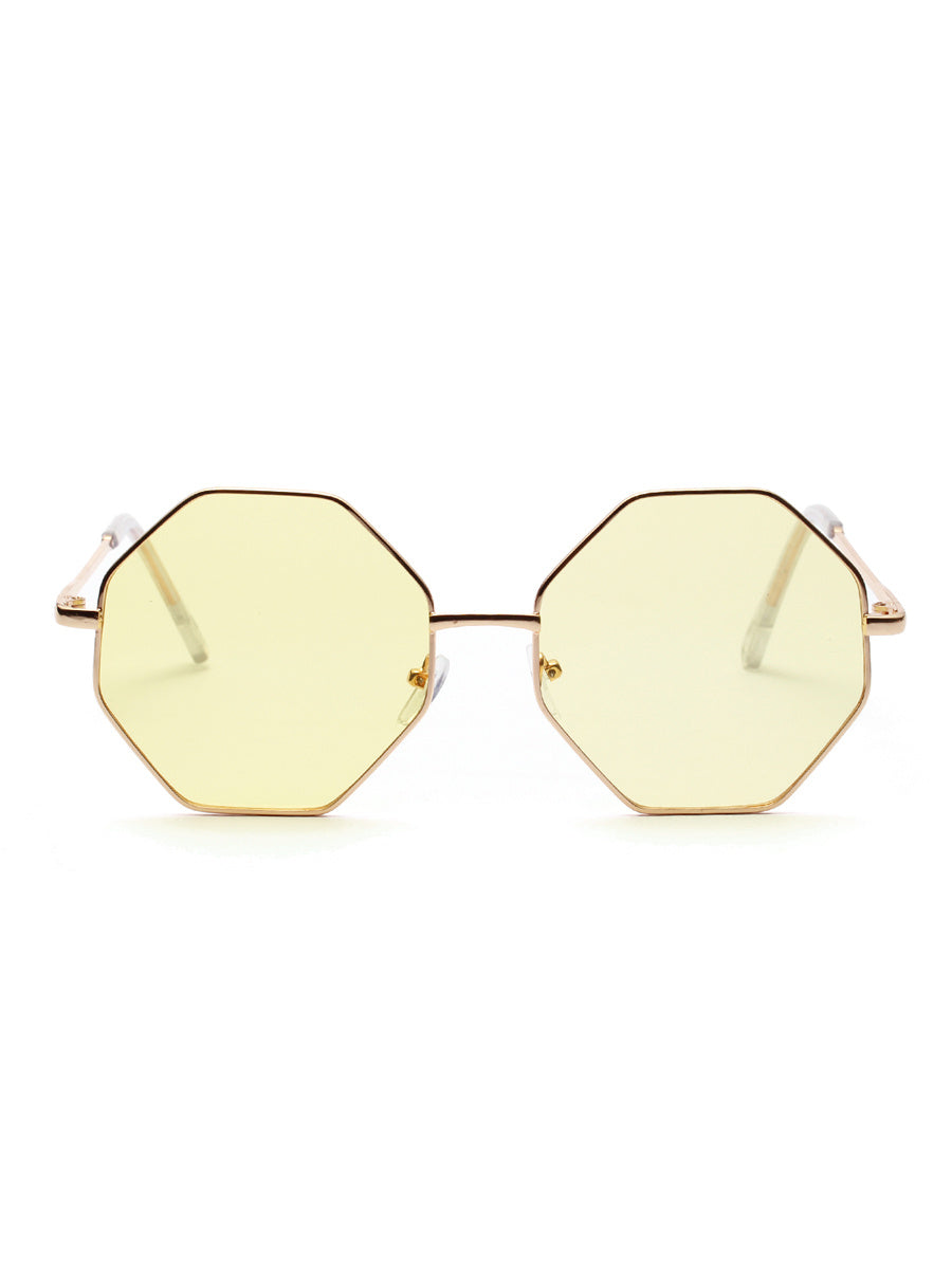 Diamond Polygon Color Clear Lens Sunglasses