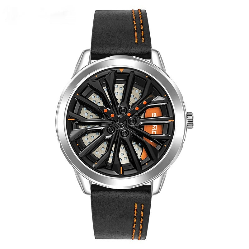 Men's Fashion Wheel Series Good Luck Comes Watch Trendy Unique Casual