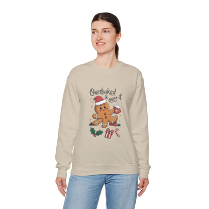 Gingerbread 'Overbaked & Over It' Holiday Crewneck Sweatshirt