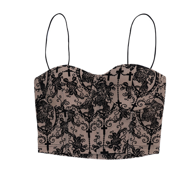 Embroidered Pattern Short Camisole