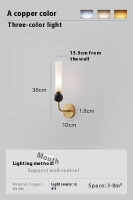 Copper Living Room And Bedside LED Wall Lamp