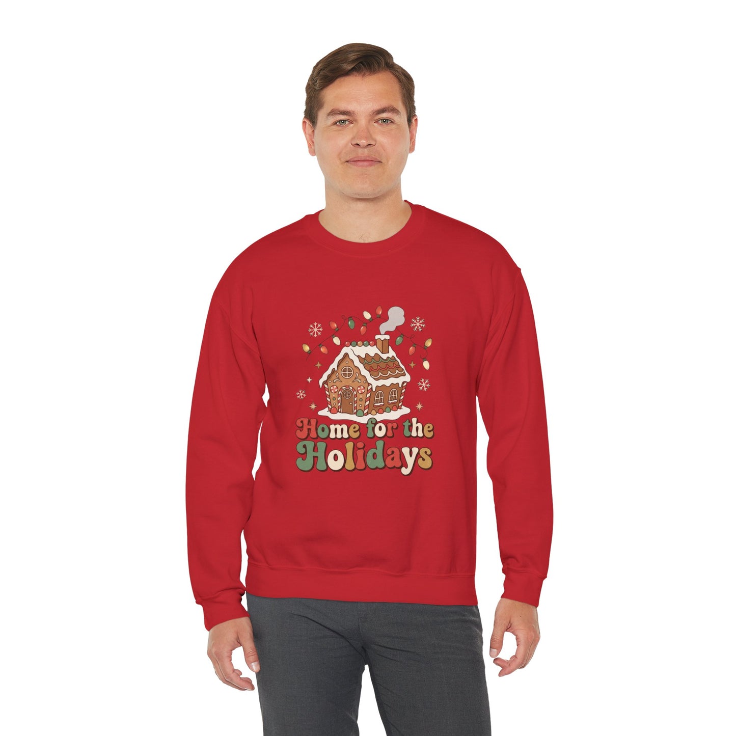 Holiday Gingerbread Sweatshirt — "Home for the Holidays" Crewneck