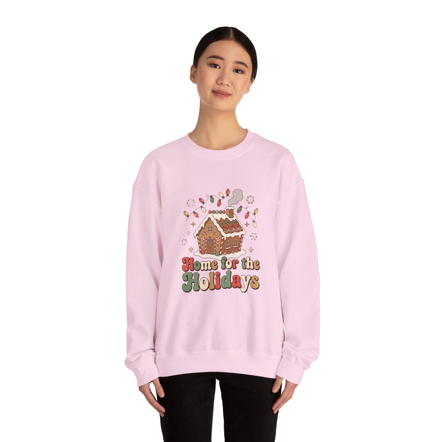 Holiday Gingerbread Sweatshirt — "Home for the Holidays" Crewneck