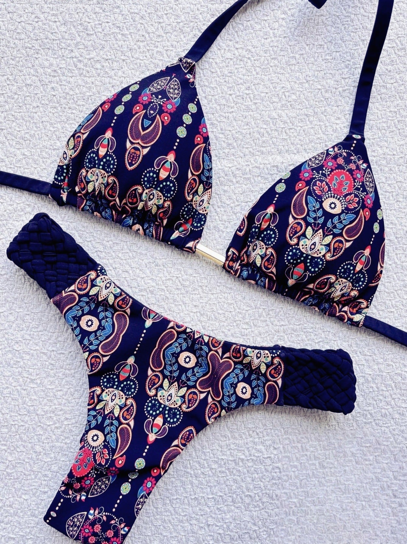 Braid Rope Print Bikini For Women