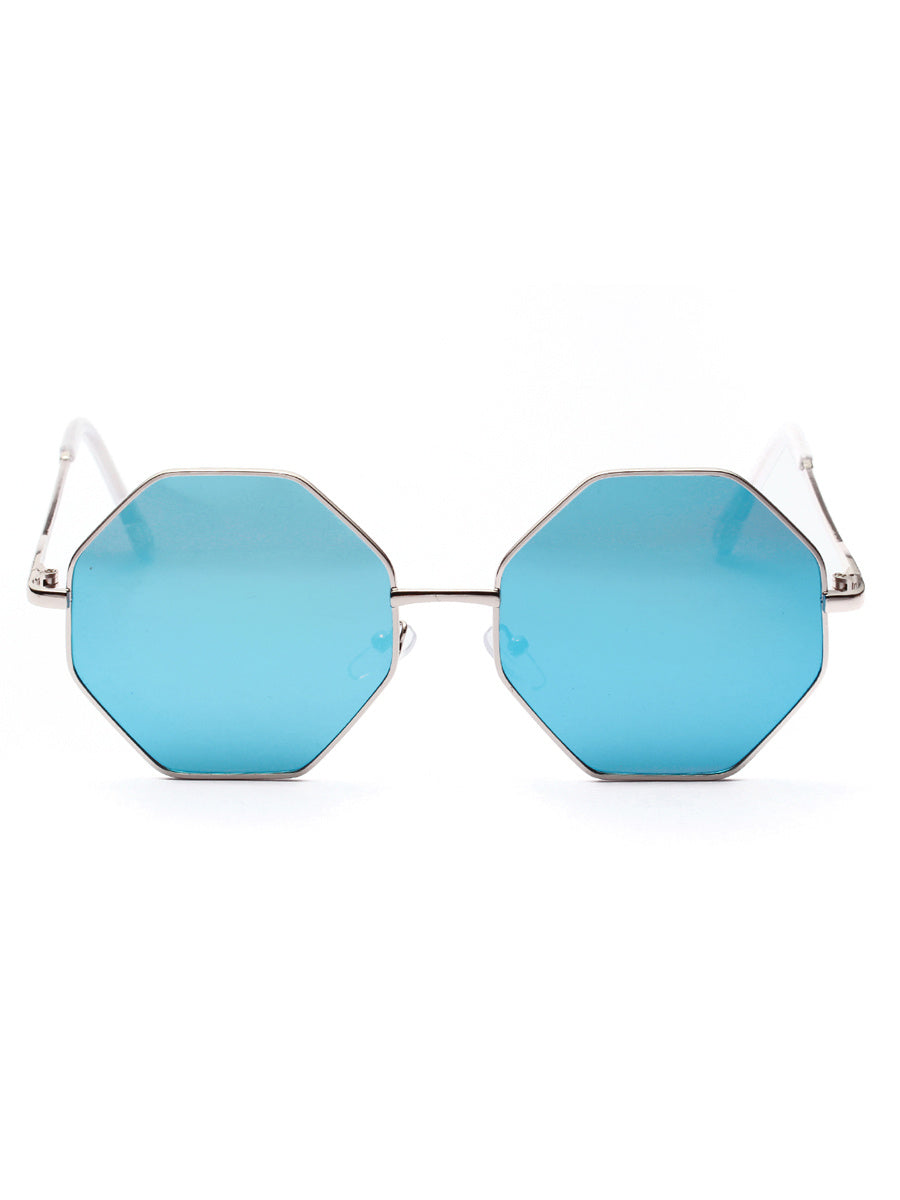 Diamond Polygon Color Clear Lens Sunglasses