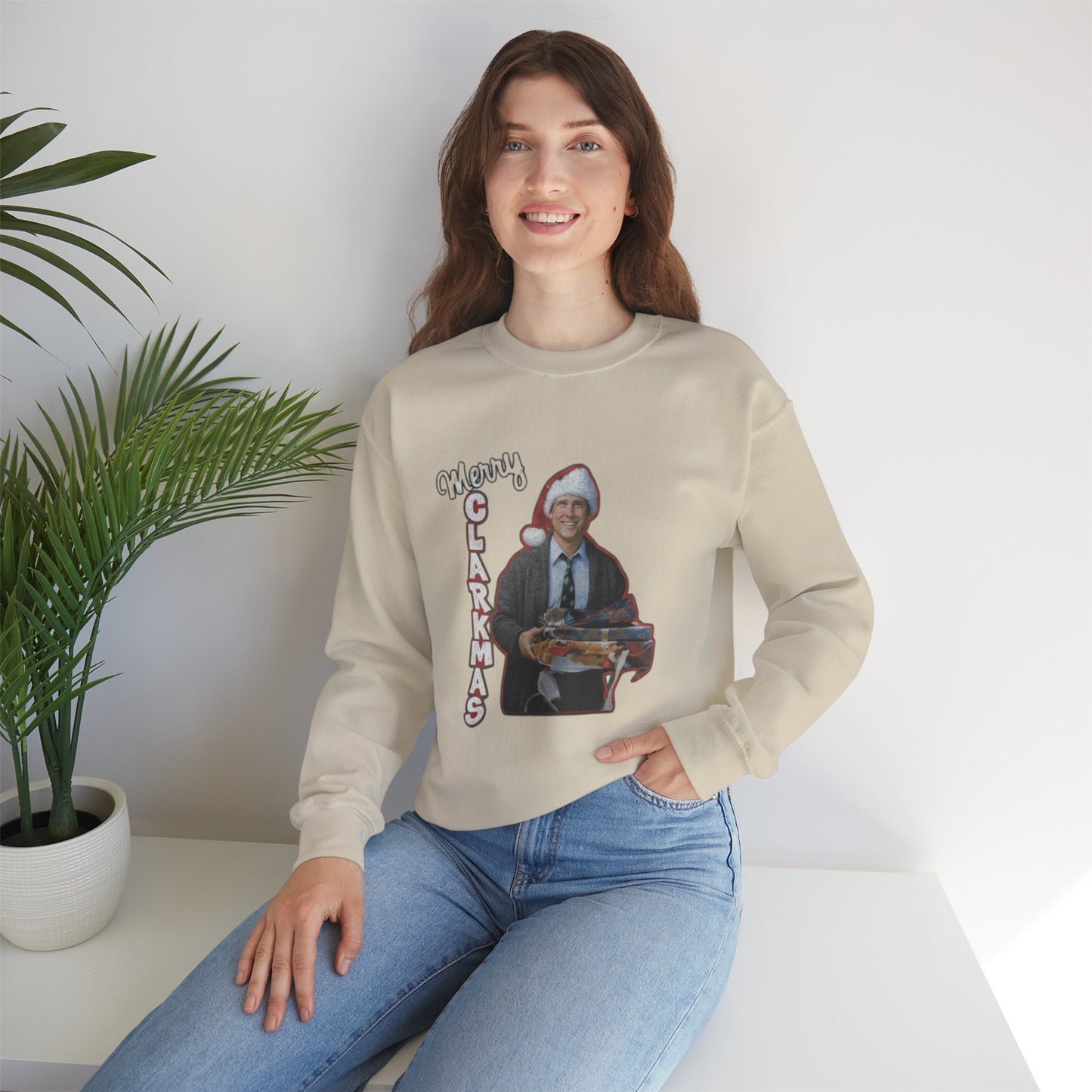 Christmas Crewneck Sweatshirt — 'Merry Clarkmas' Holiday Graphic