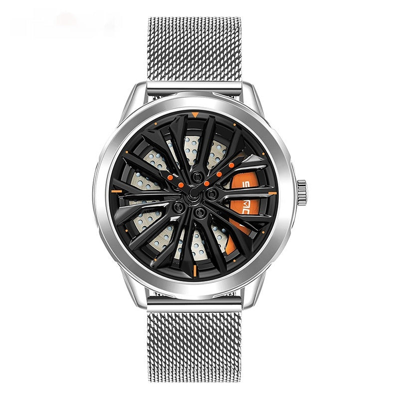 Men's Fashion Wheel Series Good Luck Comes Watch Trendy Unique Casual
